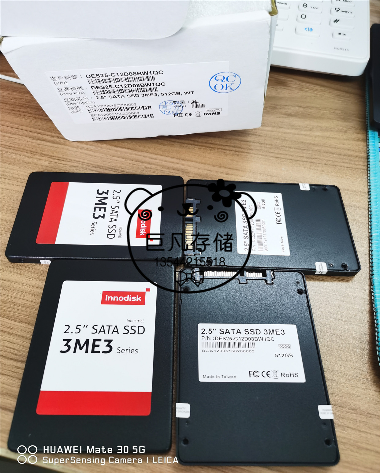 InnoDisk 2 5 inch SSD 3ME3 Solid hard disc 512GB wide temperature DES25-C12D08BW1QC