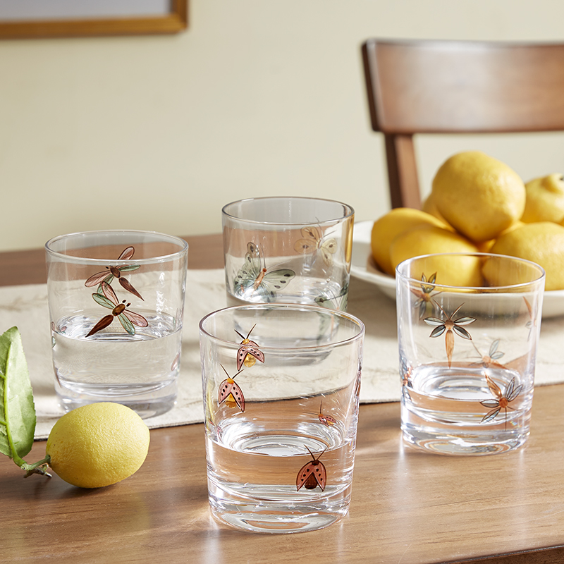 Harbor House Cute Creative Hand-painted Glass Water Cup Fresh Cartoon Drinking Cup Spring Gadern