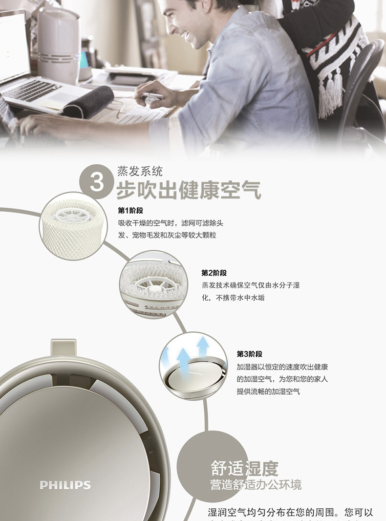 Máy làm ẩm không khí Philips HU4706 nhà mini phòng ngủ văn phòng nhỏ phòng khách công suất lớn - Máy giữ ẩm máy tạo độ ẩm công nghiệp