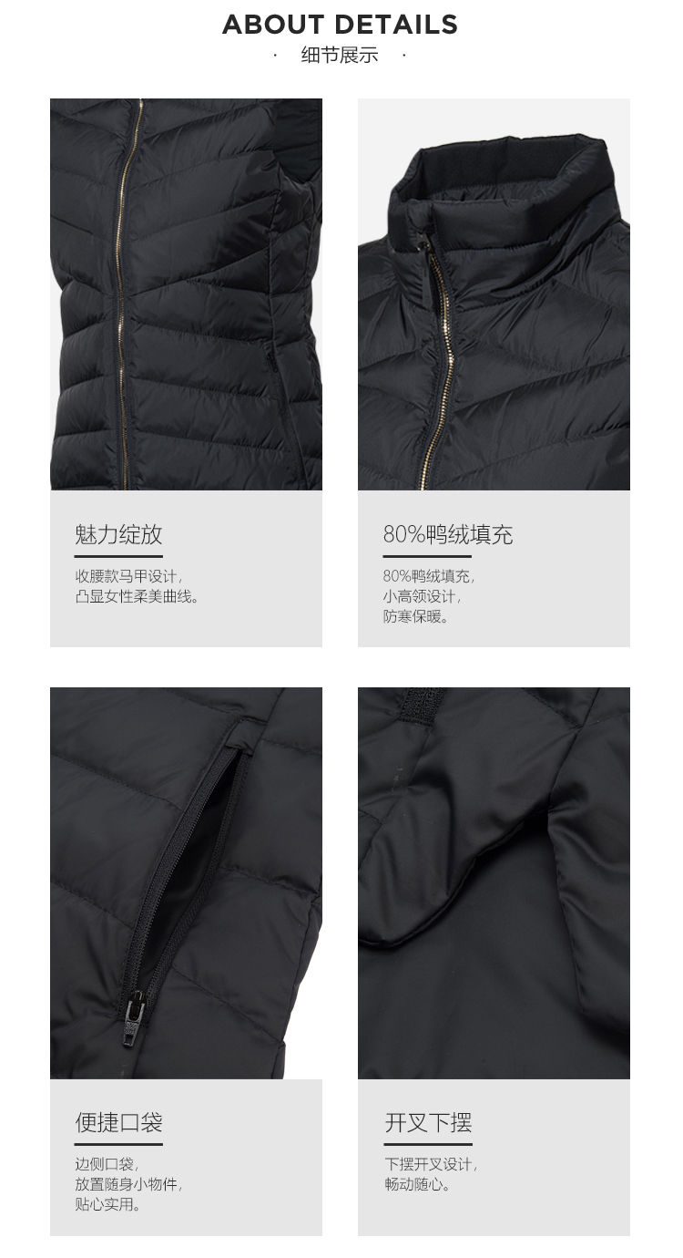 Li Ning xuống vest nữ tập áo ấm cổ áo đứng cổ đông 80% trắng xuống quần áo thể thao AMRN018 áo khoác reebok nam