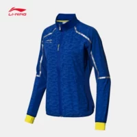 Áo gió Li Ning nữ mới bóng bàn loạt áo cardigan dài tay áo đứng cổ áo thể thao đan đơn giản - Áo gió thể thao mẫu áo gió đẹp