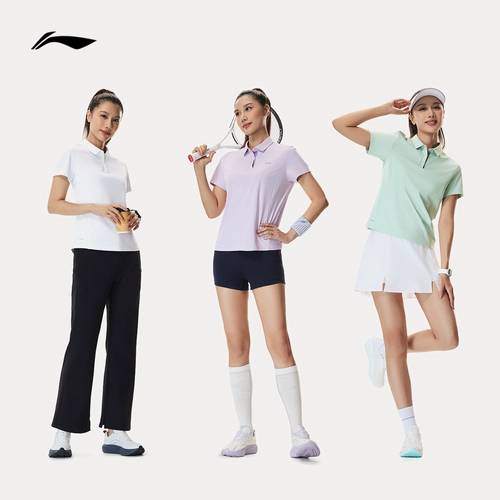 Li Ning, летняя футболка polo, трикотажный спортивный костюм, защита от солнца, оверсайз, короткий рукав