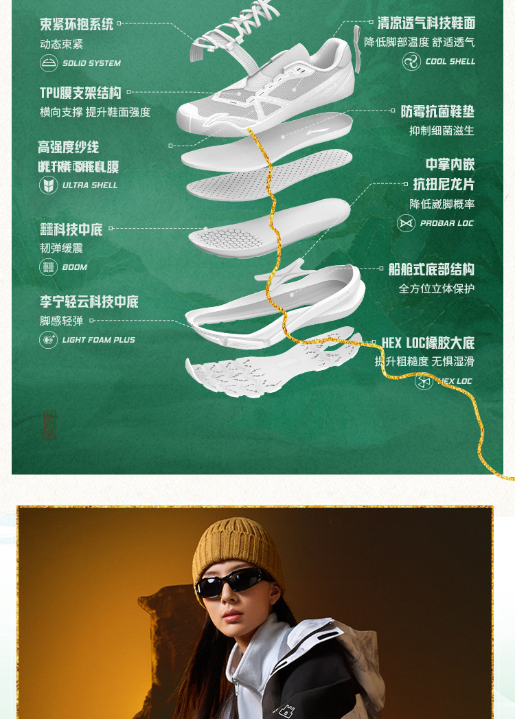 Li ning на открытом воздухе Трассировка CFСинланту обувь мужчин и женщин, обувь противоскользящий износоустойчивый легкий напрямик движение восхождение обувь       