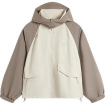 Li Ning CROSS windbreaker) new waterproof and windproof hooded stand collar loose coat autumn sportswear for women