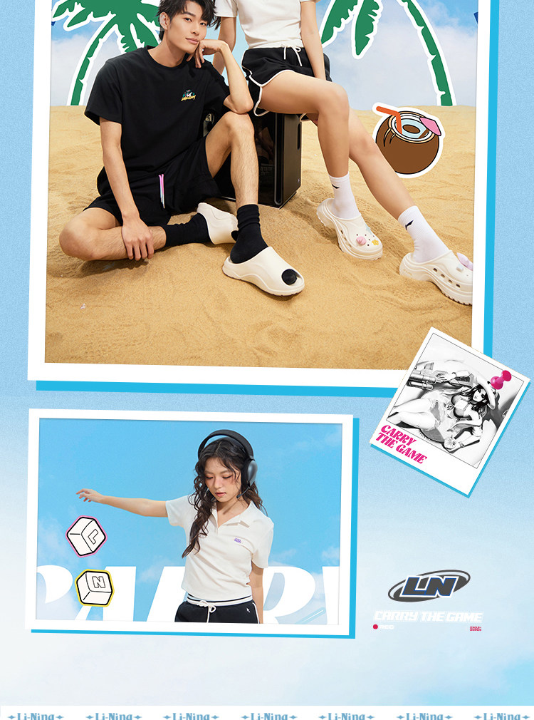 Li Ning, герои, футболка polo для отдыха, трикотажный спортивный костюм, короткий рукав 