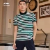 Áo thun nam tay ngắn Li Ning 2019 mới thời trang áo thể thao ve áo mùa hè áo thun cotton sọc mỏng - Áo polo thể thao Áo polo thể thao