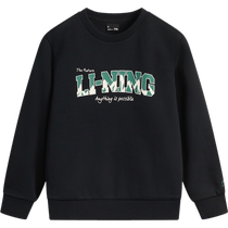 Li Ning childrens clothing sweatshirts for men and women small and big children 2024 new sports life series winter velvet warm childrens clothing