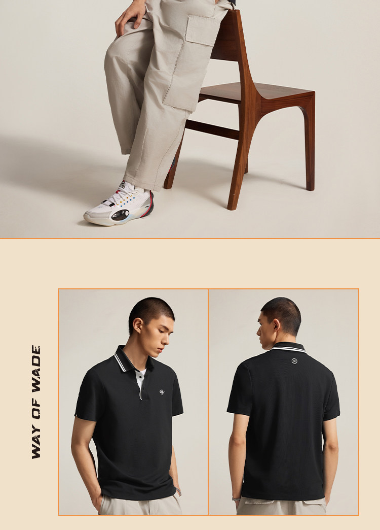 Li Ning, футболка polo, комфортный летний трикотажный спортивный костюм, короткий рукав 