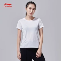 Li Ning áo thun ngắn tay nữ mới tập luyện thể thao nhanh khô quần áo thể thao mát mẻ - Áo phông thể thao áo thun tập gym nam