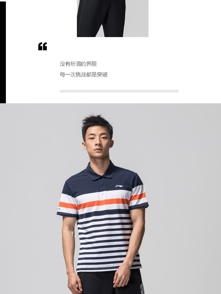 Li Ning ngắn tay áo polo nam đào tạo hàng loạt ve áo đan mùa hè ngắn thể thao APLM111 áo phông polo nam