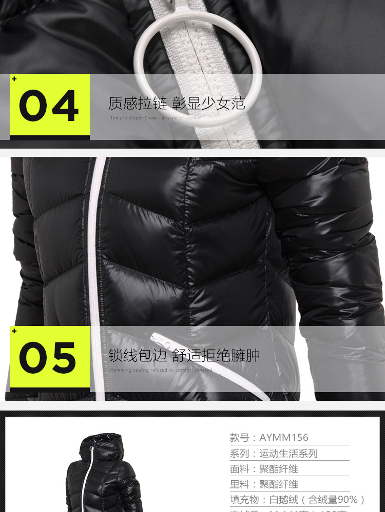 Li Ning ngắn xuống áo khoác nữ thể thao cuộc sống windproof ấm 90% ngỗng xuống thể thao mẫu áo phao đẹp