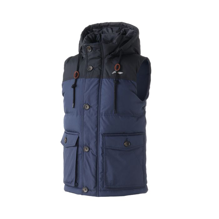 Li Ning thể thao cuộc sống xuống vest ấm áp dây kéo nam xuống áo khoác mỏng Mỹ xuống vest 2018 áo thun thể thao nam