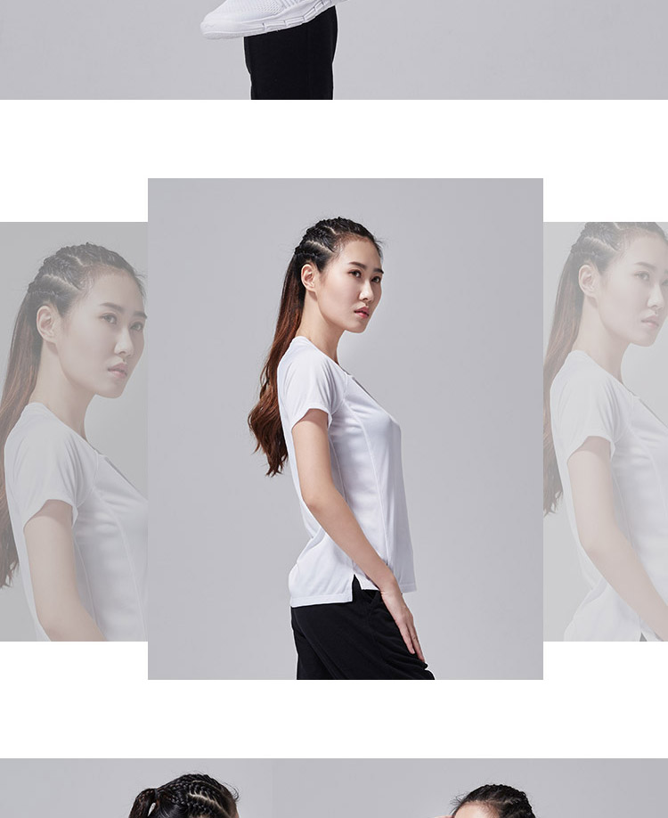 Li Ning áo thun ngắn tay nữ mới tập luyện thể thao nhanh khô quần áo thể thao mát mẻ - Áo phông thể thao áo thun the thao nữ