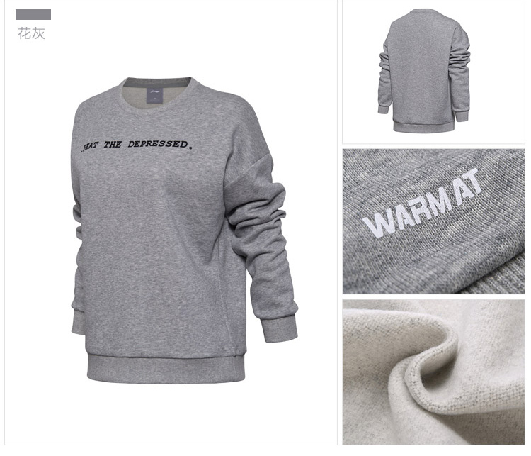 Li Ning Wei Yi Bà Thể Thao Cuộc Sống Dòng Áo Thun Dài Tay Áo Ấm Casual Tops Thể Thao áo thu đông nữ rẻ đẹp