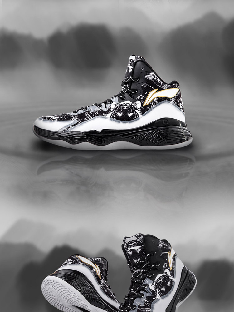 Li Ning giày bóng rổ dấu vết trắng mực Trung Quốc và gió shock absorber của nam giới giày thể thao ABAM037 giày sneaker nam trắng