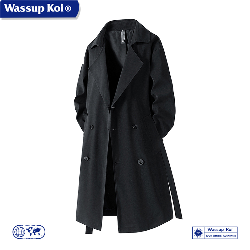 Wassup Koi Co-Branded British Style Mid-Length Coat for Men, Winter 2025 New Windproof and Warm Woolen Jacket Wassup Koi Co-Branded British Style Mid-Length Coat for Men, Winter 2025 New Windproof and Warm Woolen Jacket