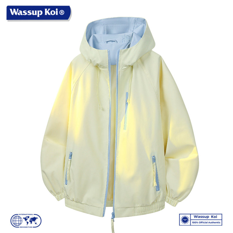 Wassup Koi Co-Branded Outdoor American-Style Jacket for Men and Women, Spring and Autumn Hooded Trendy Casual Sports Jacket Wassup Koi Co-Branded Outdoor American-Style Jacket for Men and Women, Spring and Autumn Hooded Trendy Casual Sports Jacket