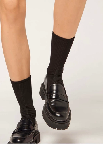 Носки CALZEDONIA весенне-летние, базовые женские носки с ворсом, универсальные на все сезоны.