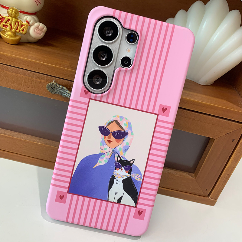 Cat and Owner Suitable for Samsung S26 Ultra Phone Case, Full Coverage Galaxys25+, Korean Film Niche S24Plus, High-End Feel S23, Super Nice-Looking, Anti-Drop Protective Cover, New Model for Women Cat and Owner Suitable for Samsung S26 Ultra Phone Case, Full Coverage Galaxys25+, Korean Film Niche S24Plus, High-End Feel S23, Super Nice-Looking, Anti-Drop Protective Cover, New Model for Women
