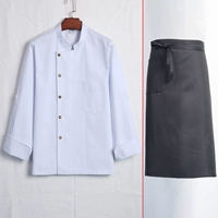 Белый лонгслив, фартук