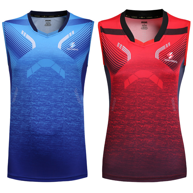 Speed dry sleeveless badminton clothes men and women blouses air volleyball sports chopping sleeves tennis ping-pong children training jerseys