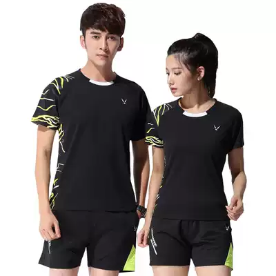 Quick-dry half-sleeve summer tennis badminton suit men's and women's sports short-sleeved table tennis suit printing