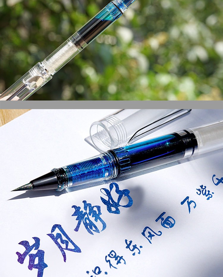 Colour ink Calligraphy Soft Pen and Fountain Pen Style Soft Writing Brush Rod ink Gradual Painting Show Lpen Wolf in small block letters