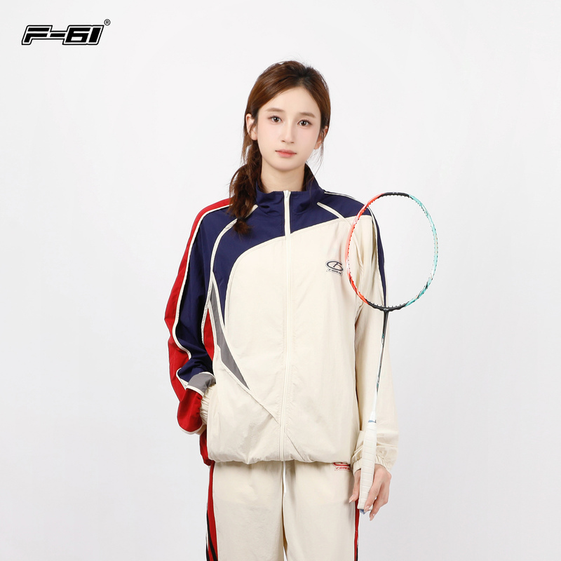 F61 New American Retro Patchwork Badminton Jacket for Men and Women, Autumn Sports Sweat-Absorbent and Sun-Proof Top Jacket F61 New American Retro Patchwork Badminton Jacket for Men and Women, Autumn Sports Sweat-Absorbent and Sun-Proof Top Jacket