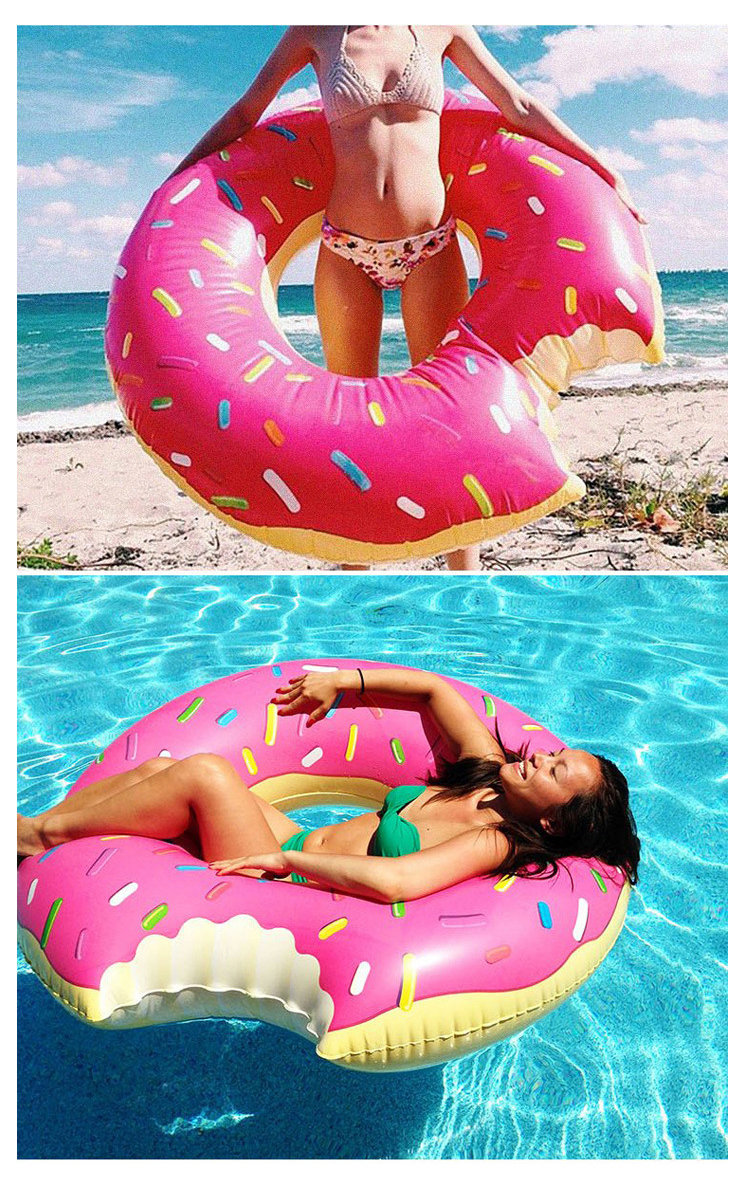 Flamingo Unicorn Donut Dày Inflatable Swim Nhẫn Nam Giới Trưởng Thành và Phụ Nữ Trẻ Em Nách Vòng Tròn Phao Cứu Sinh phao bơi cho người lớn