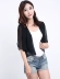 Mùa xuân và mùa hè mới của phụ nữ màu tinh khiết lụa dâu tằm cardigan lụa georgette khăn choàng ngắn áo khoác nhỏ trong tay áo chống nắng - Áo khoác ngắn