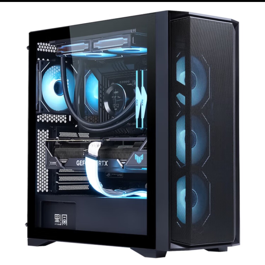 Основной корпус игрового компьютера Xianma Suzaku 3 black застеклен насквозь /независимый источник питания / поддержка удлиненной видеокарты