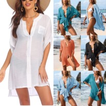 Cover Up wear shirt Bikini Beach Women dress Bathing Shawl