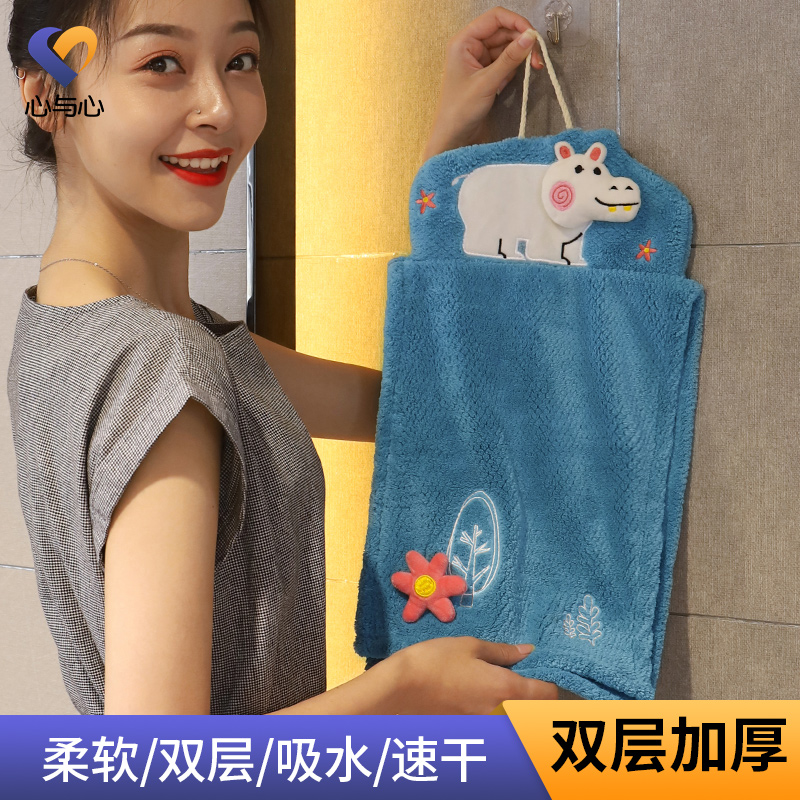 Children Cute Hanging hand towels Kitchen Super Absorbent deity Divine Instrumental Thickening of the hand towels towel handkerchief