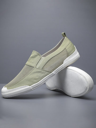 Men's shoes, summer breathable mesh shoes, men's trendy shoes, lazy slip-on casual shoes, men's driving soft-soled mesh canvas shoes