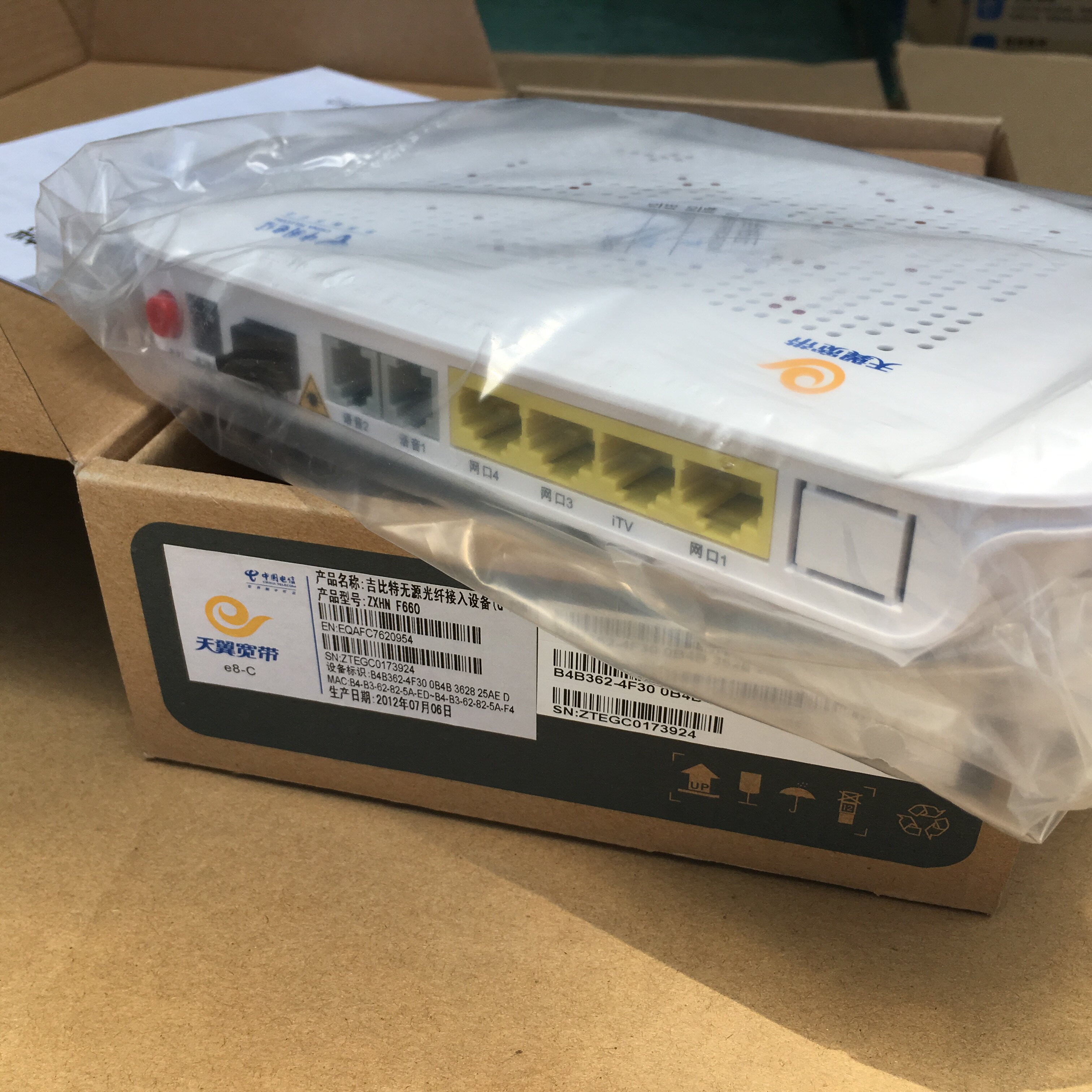 New ZTE F660F460 GPON Telecom Gigabit Dual Voice 4 2 Fiber Cat Guangdong Guangxi Jiangxi Hubei