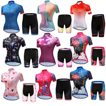 Bicycle riding suit suit womens summer quick-drying road mountain bike riding jacket short-sleeved pants custom