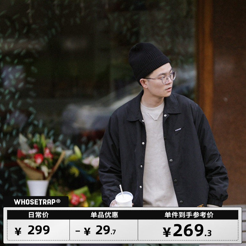 WHOSETRAP TIDE CARDS AMERICAN YOUTH STREET CLASSIC RETRO LOOSE Coach Jacket Tooling Jacket