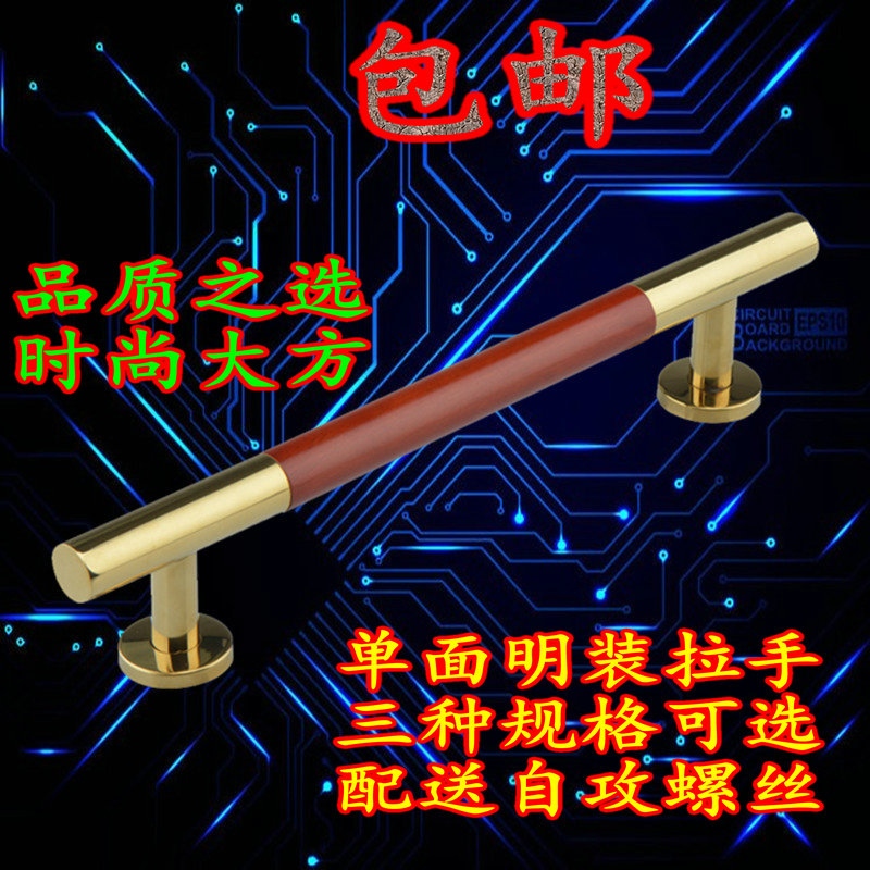 German Hongying stainless steel invisible door handle gold door pull handle Rosewood head door handle