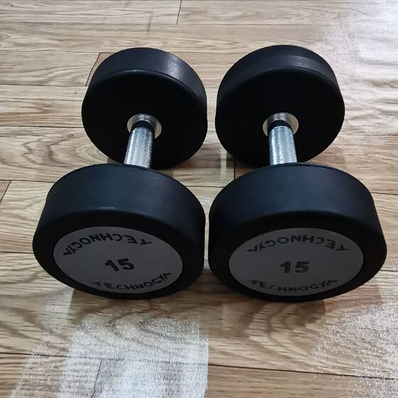 Tyneo Dumbbells Commercial Gym Dumbbells Round Head Fixed Rubber-Coated Dumbbell Set Home Personal Training Fitness Equipment