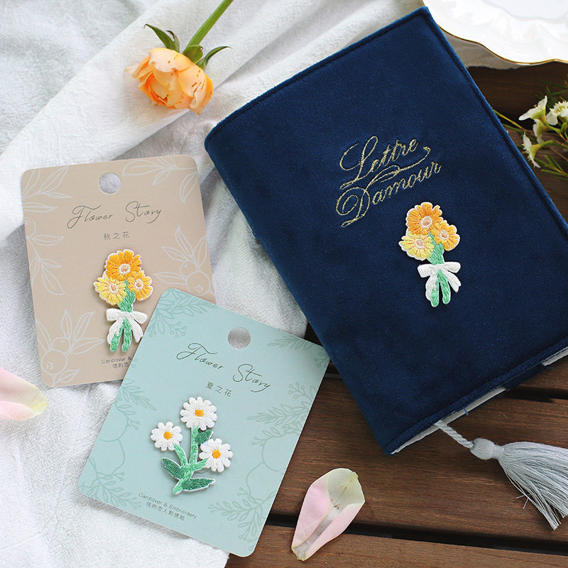 Flower embroidery stickers self-adhesive cloth stickers hand account stickers clothes diy mobile phone case ipad bag bag down jacket decorative stickers