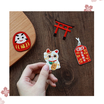 Japanese-style Ji Zhi Shrine embroidery cloth stickers mobile phone case diy bag decoration hand account stickers fashion versatile patch patch