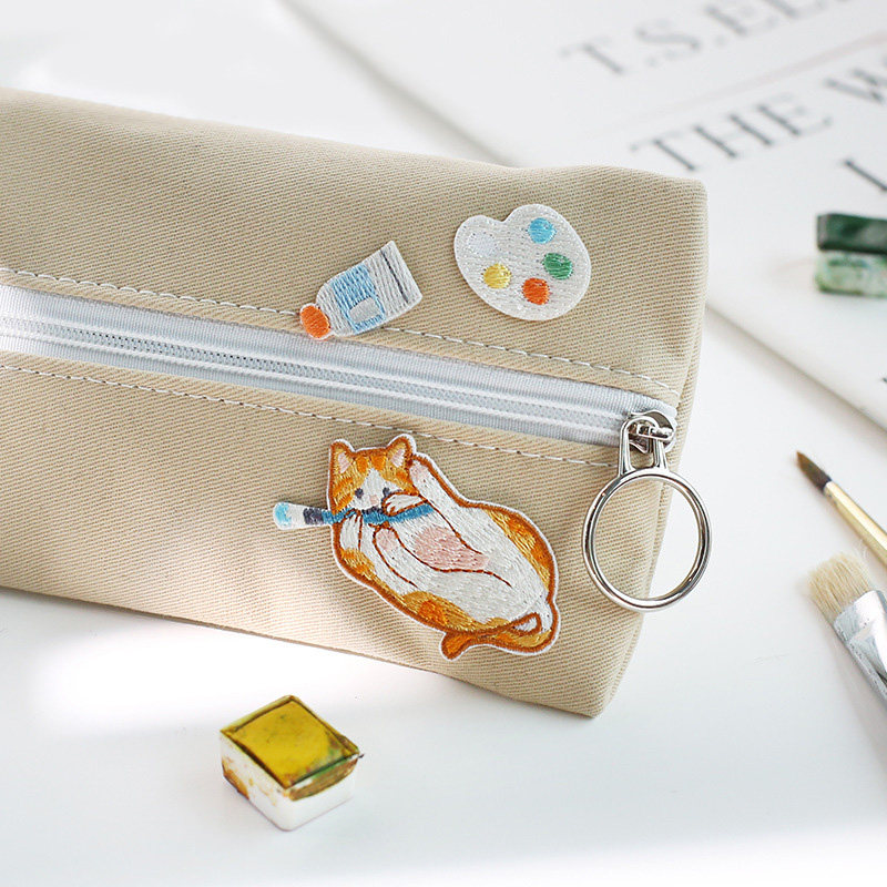 Cute meow embroidered patch with self-adhesive cloth sticker diylLONGCHAMP packet doughnut bag phone protective shell decoration sticker