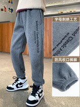 Japanese boy sports pants spring autumn style 2022 new medium spring clothing children pants autumn and winter plus suede boy wee pants tide