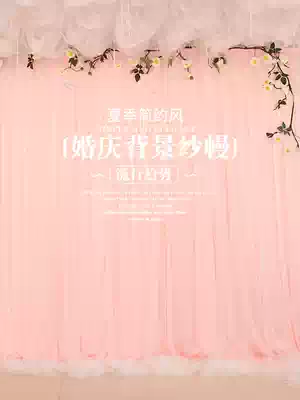 2021 Wedding stage background Gauze curtain cloth Curtain curtain decoration Birthday dessert table scene decoration Live background cloth