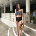 Hàn Quốc mùa xuân nóng tuần trăng mật bikini eo cao eo thon bikini dễ thương chia tam giác ngực nhỏ vú lớn áo tắm phụ nữ - Bộ đồ bơi hai mảnh