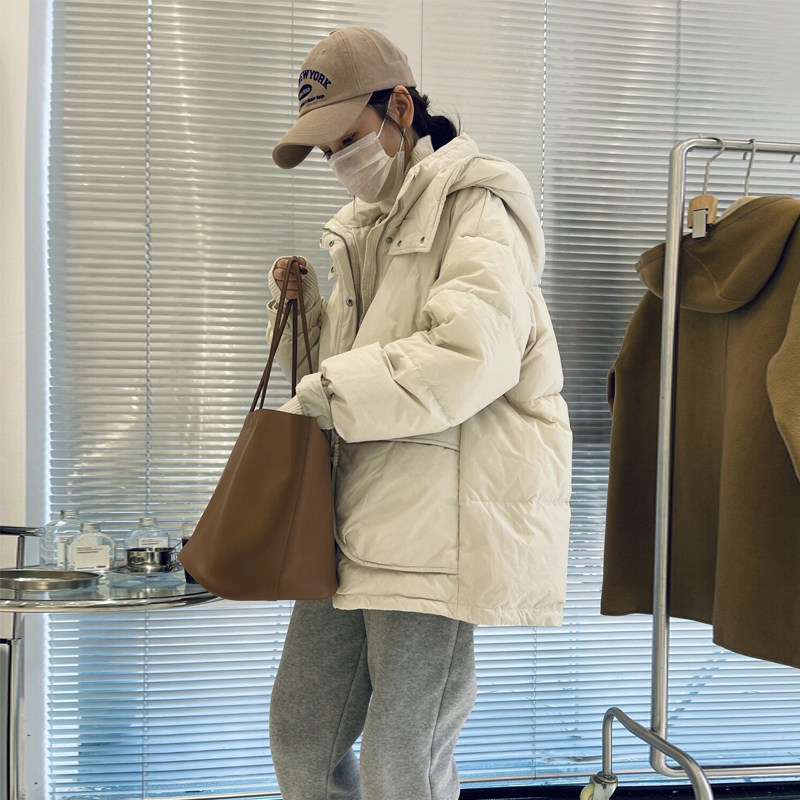 Cotton clothes women's 2021 autumn and winter new hot style cotton-padded clothes design sense niche cotton-padded jacket mid-length oversize thickened