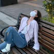 Autumn coat womens spring and autumn 2022 new high-end sense of small fragrance autumn thin coat early autumn short jacket pink