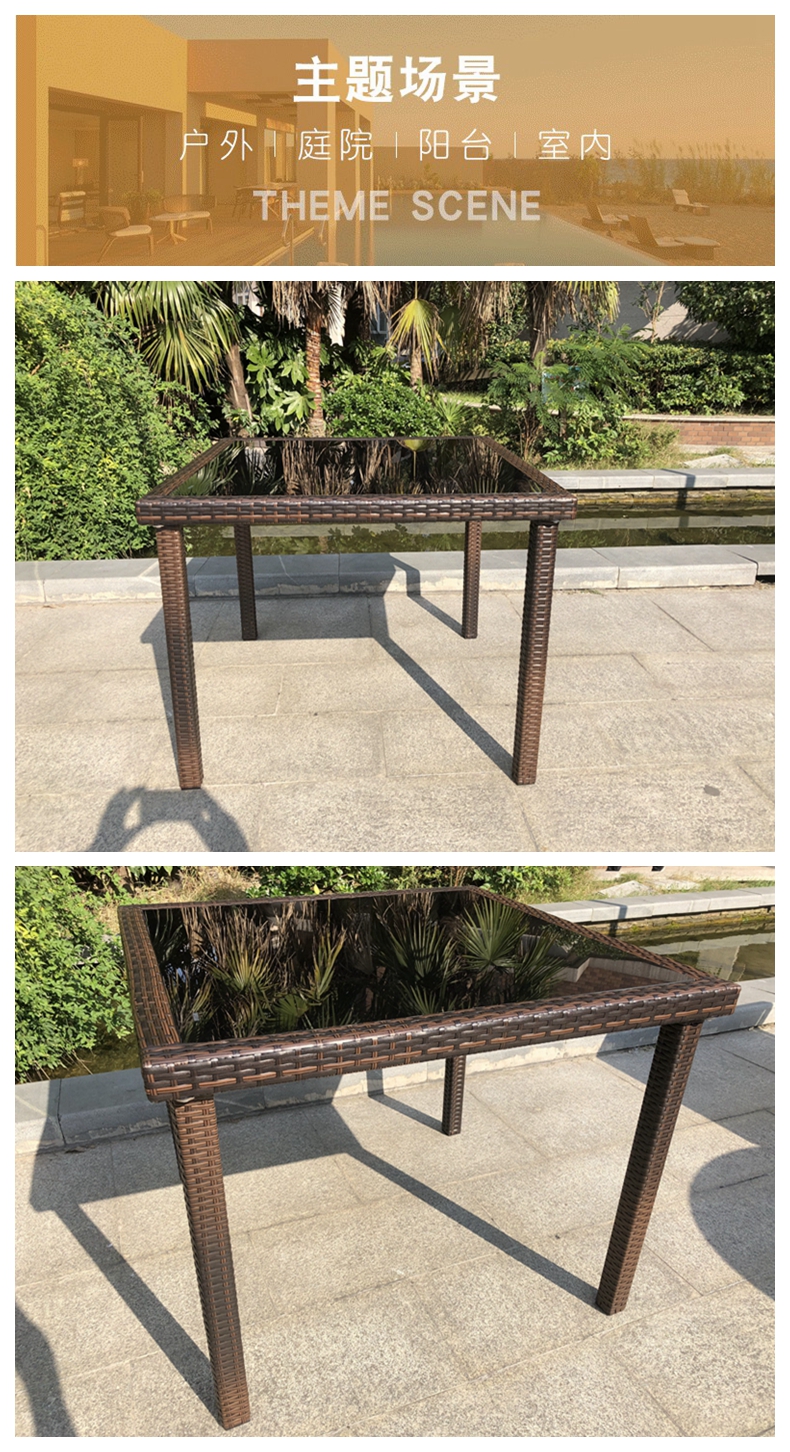 Wicker ghế ngoài trời bàn ghế hiên bàn ghế ban công giải trí đặt khách sạn ngoài trời cà phê mây kết hợp đồ nội thất với ô ghế gỗ ngoài trời