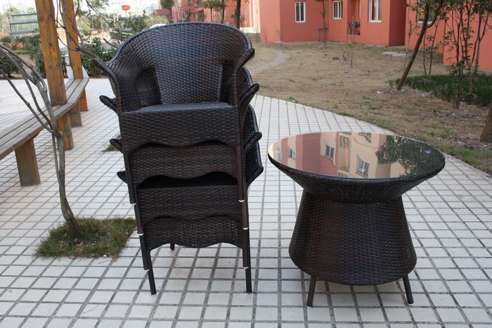 Nội thất Zizhu Ngoài trời 39-70 # Kết hợp bàn và ghế Ban công sân vườn năm mảnh Bàn ghế mây với tấm che nắng - Bàn ghế ngoài trời / sân bàn ghế để ngoài trời