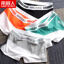 Panty mens pure cotton summer thin mens breathable boxer shorts trend personality loose sports four-corner shorts head tide